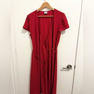Aritzia Sunday Best Red Wrap Dress Size Large